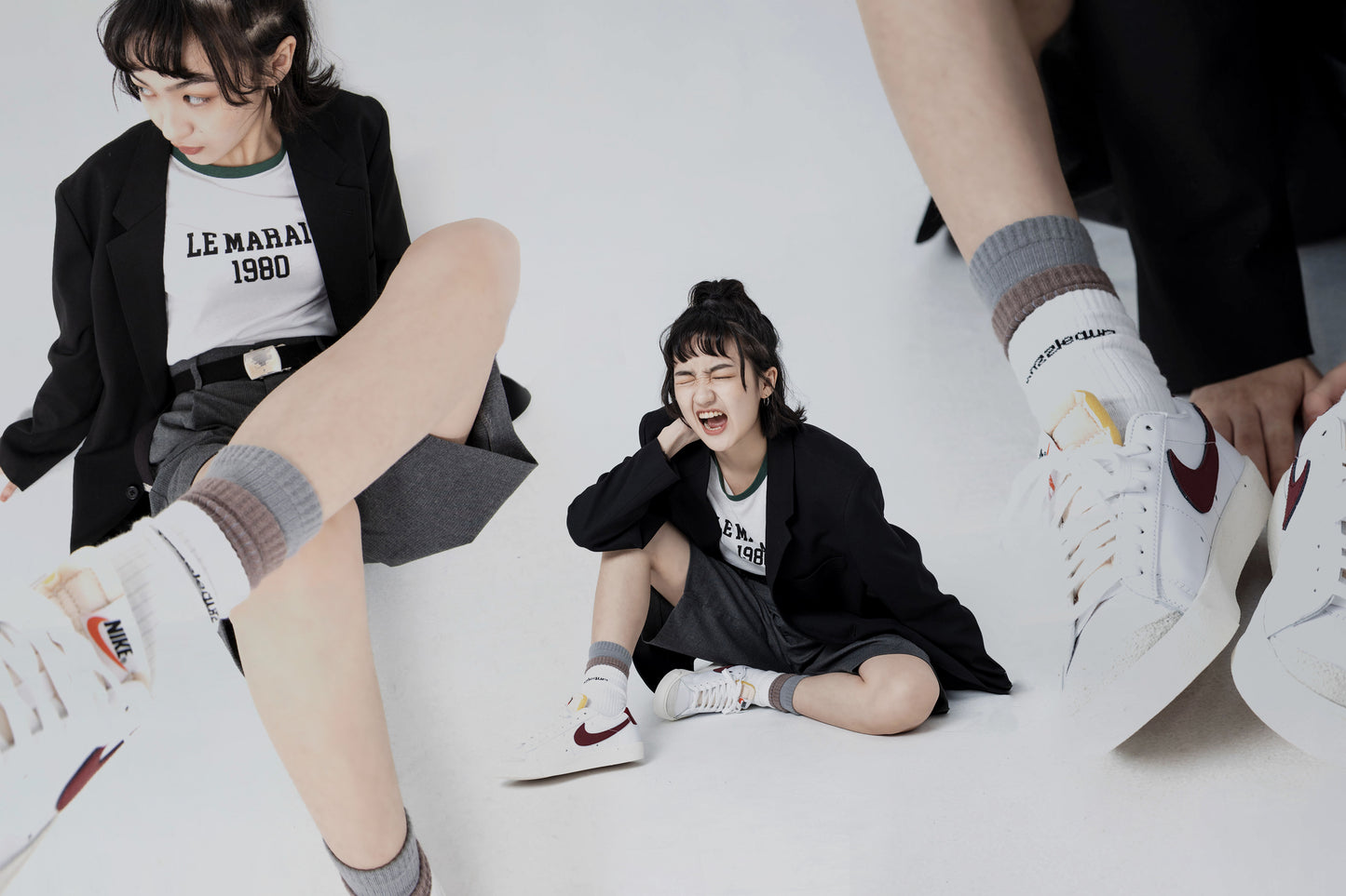 Essential casual socks - Grey Red