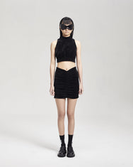 NOIZ N1SK2 GATHERED MINI SKIRT