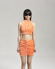 NOIZ N1SK2 GATHERED MINI SKIRT