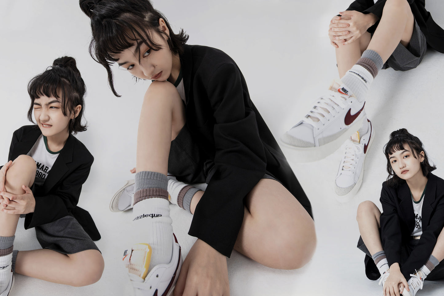 Essential casual socks - Grey Red