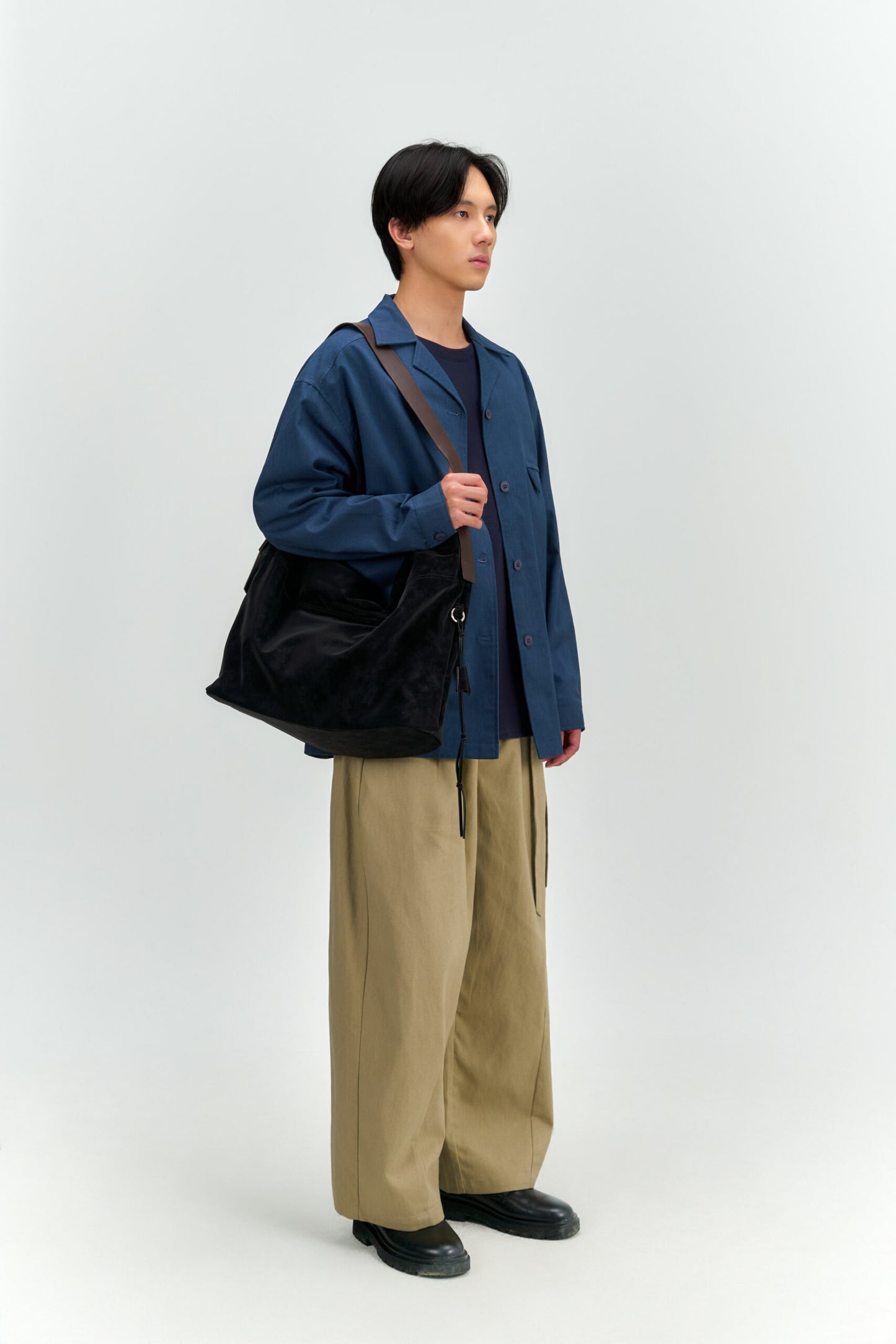 Large Soft Snow Leather Bag (Black) - BEV C multi label store