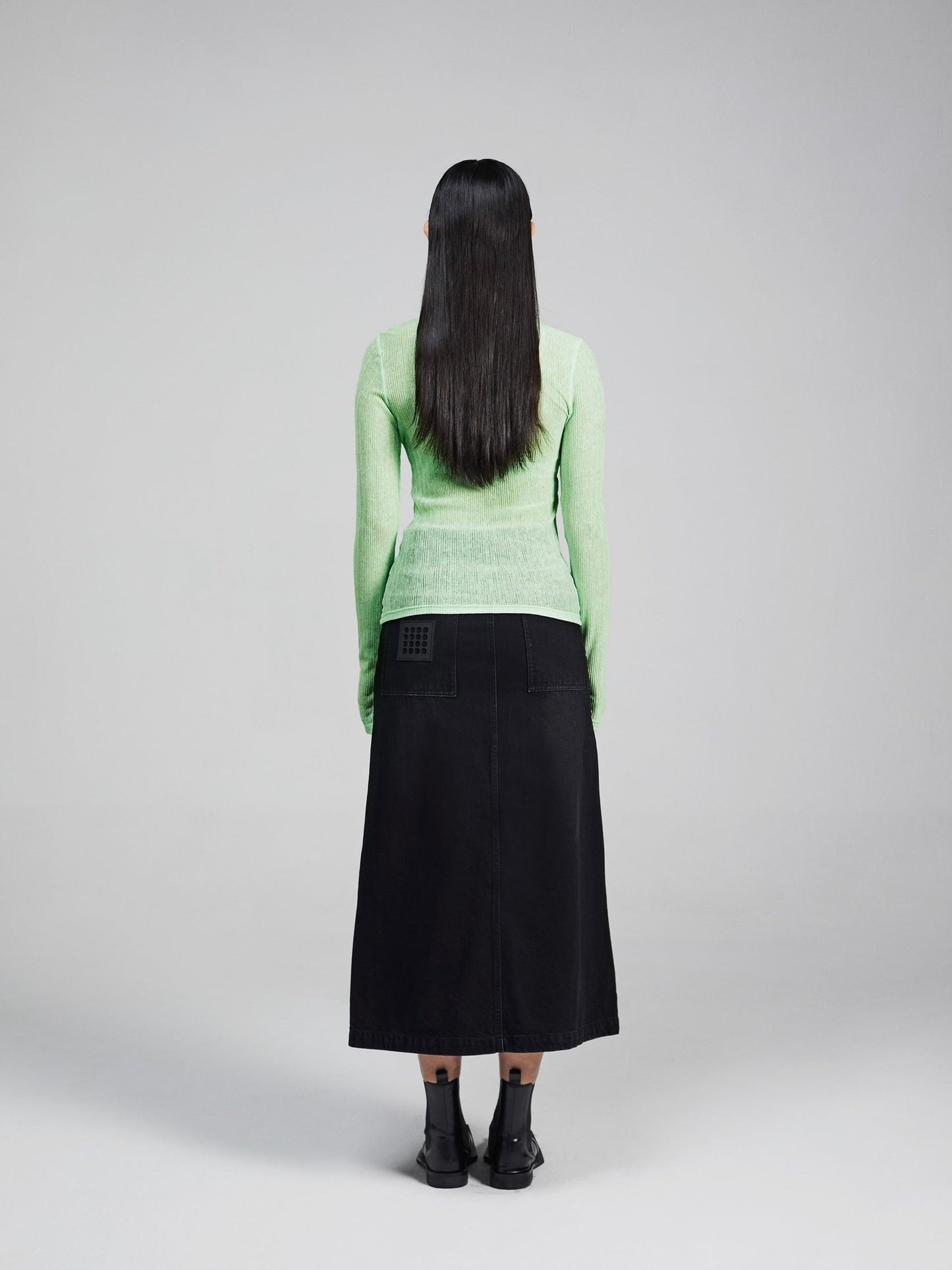 NOIZ N2TP4 TURTLENECK LONG SLEEVE SHEER TOP