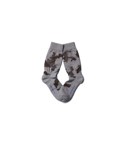 Digit No. Jacquard casual socks - Land Brown