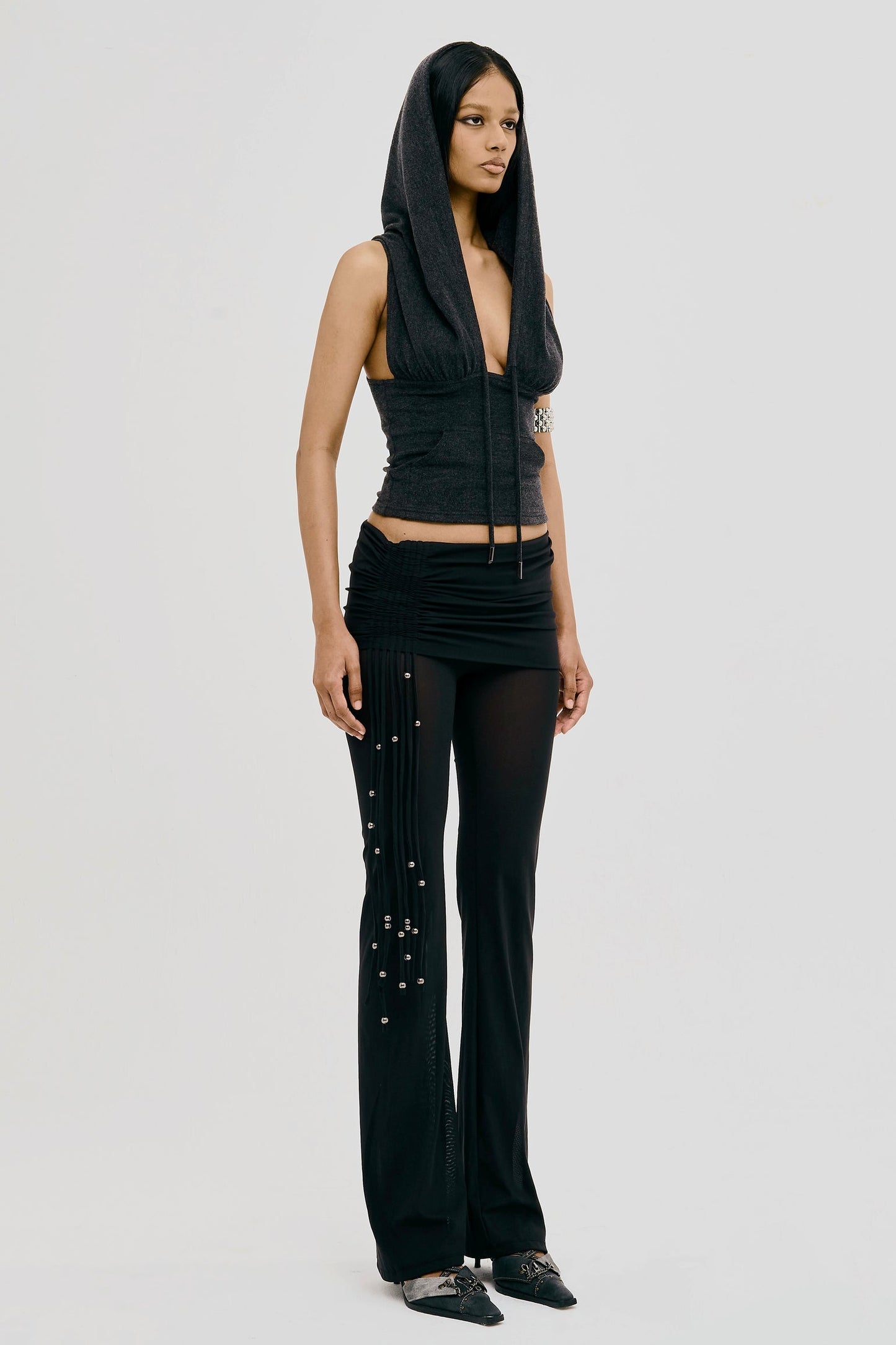 MESH WHIP PANTS BLACK