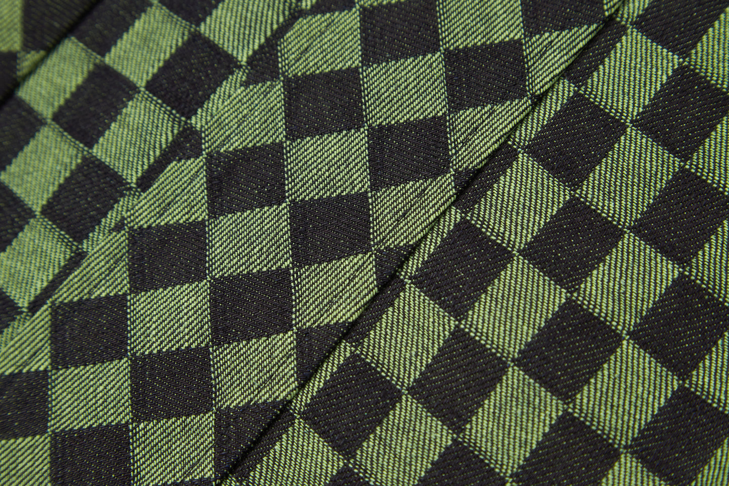 Chequerboard Kojima Denim Trousers (Moss Green & Coal Black Checks)