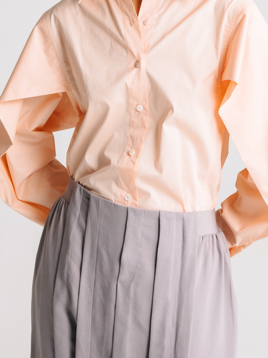 Pleat-Paneled Pants (Grey)