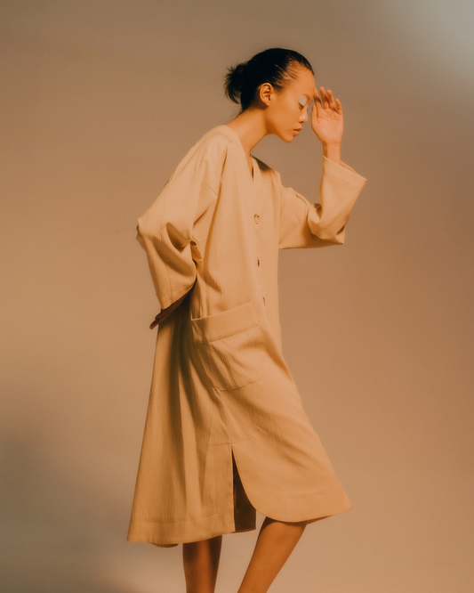 Long Sleeve Midi Dress (Khaki)