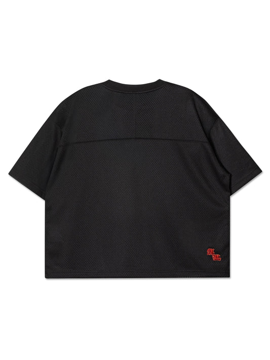 VARSITY CROPPED JERSEY BLACK