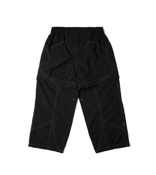 Black - Stitch Split Wide Pants