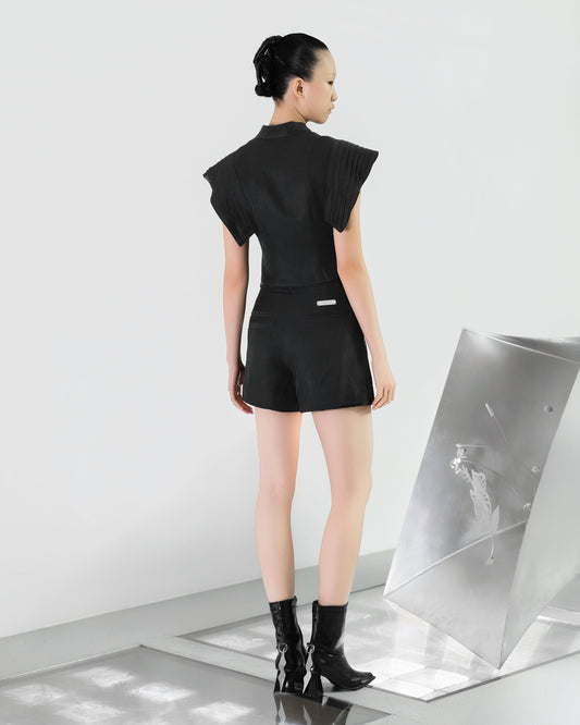 A-JANE LINNA Relaxed Bermuda Shorts - BLACK - BEV C multi label store