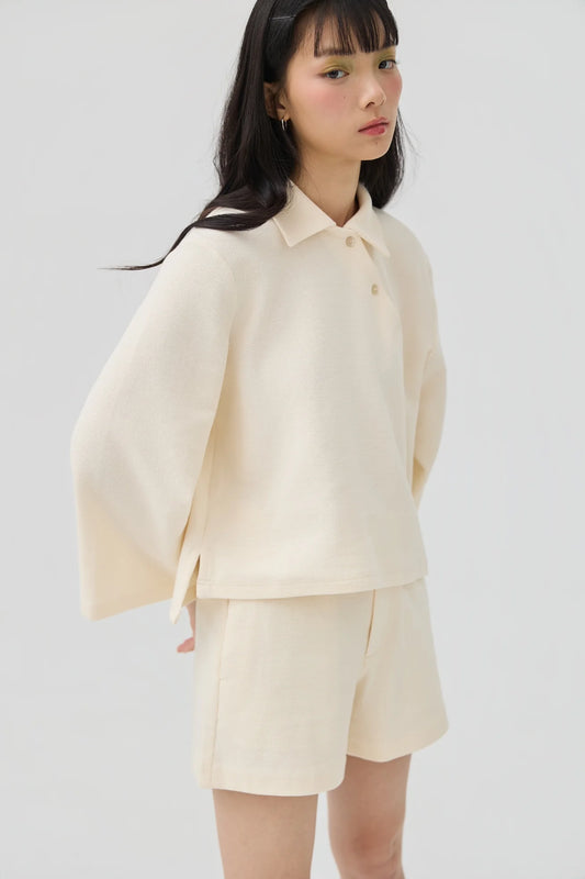 JIN KNIT TEE IN CREAM