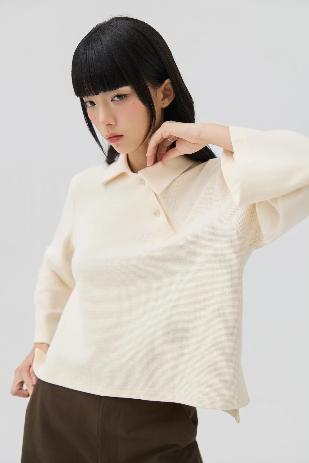 JIN KNIT TEE IN CREAM