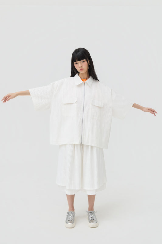 FUWA JACKET - WHITE SEERSUCKER
