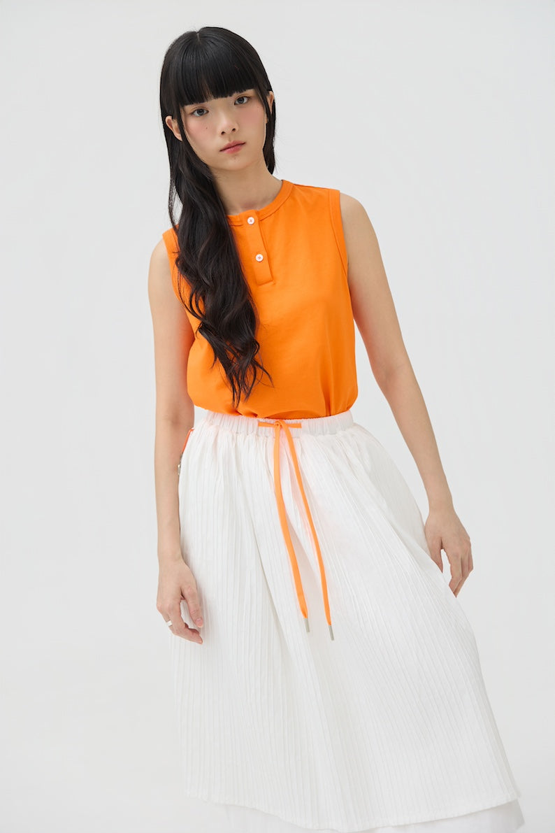 MUSUBI HENLEY TANK - ORANGE