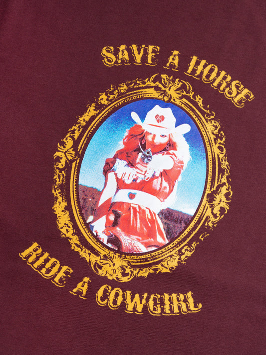 COWGIRL TEE MAROON