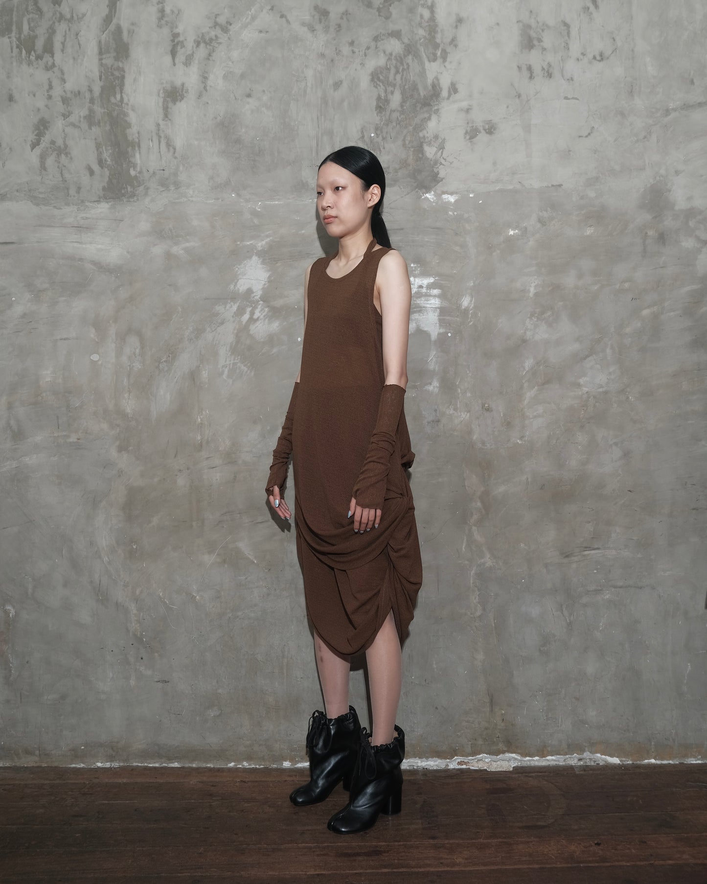 U Dress in Dark Brown