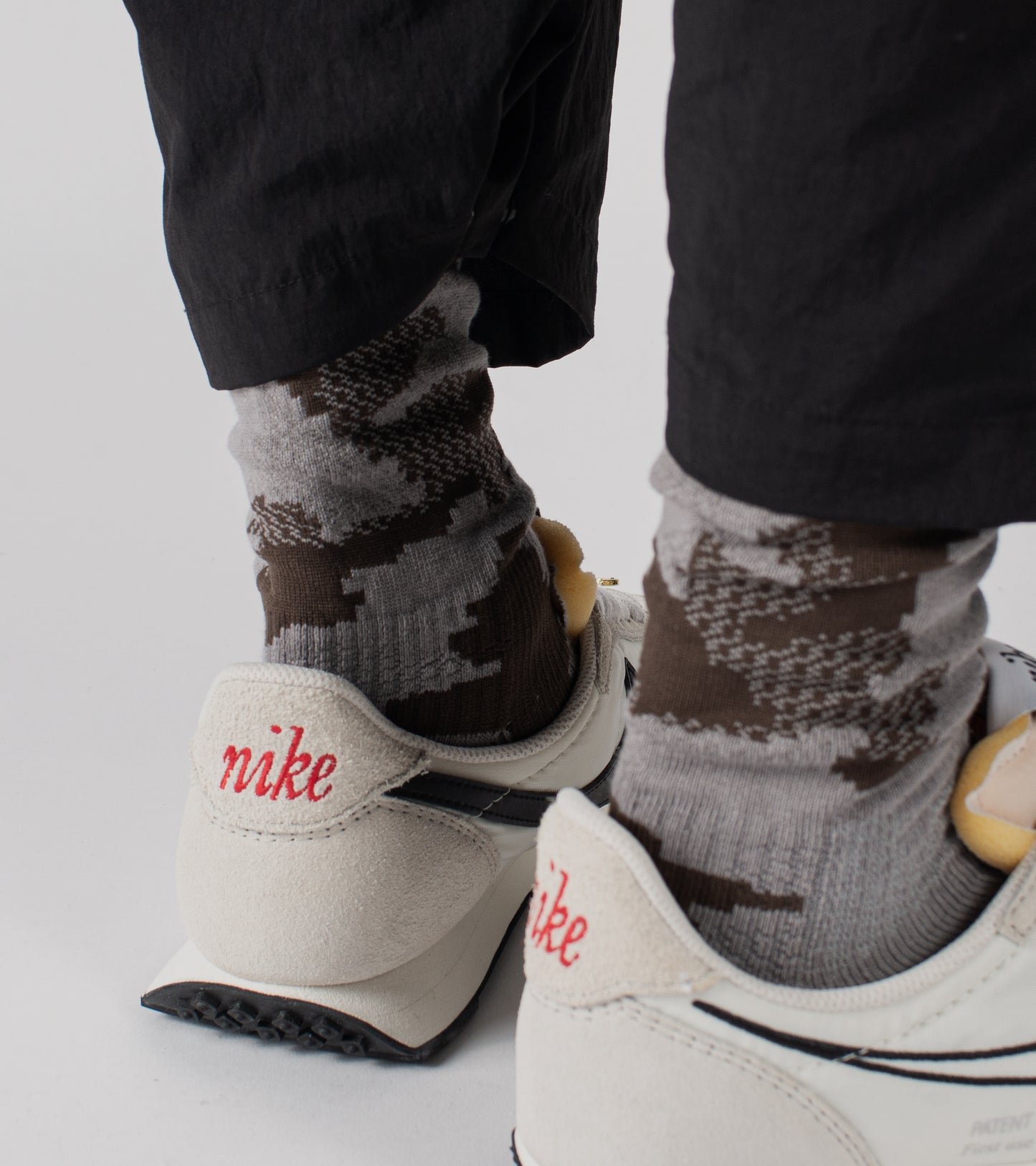 Digit No. Jacquard casual socks - Land Brown