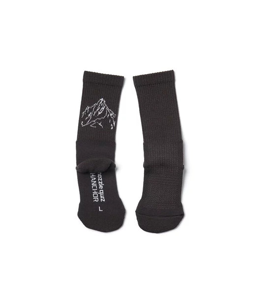 HANCHOR x nozzle quiz - "Peak Carbon" RWS Merino wool Hike trek socks