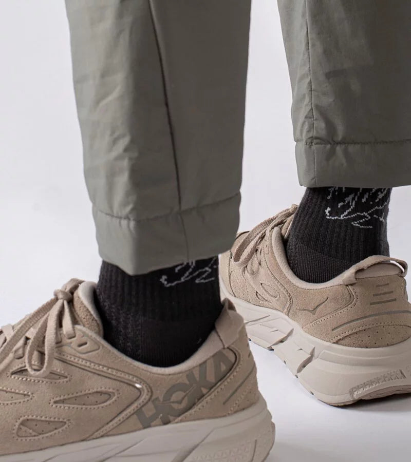 HANCHOR x nozzle quiz - "Peak Carbon" RWS Merino wool Hike trek socks