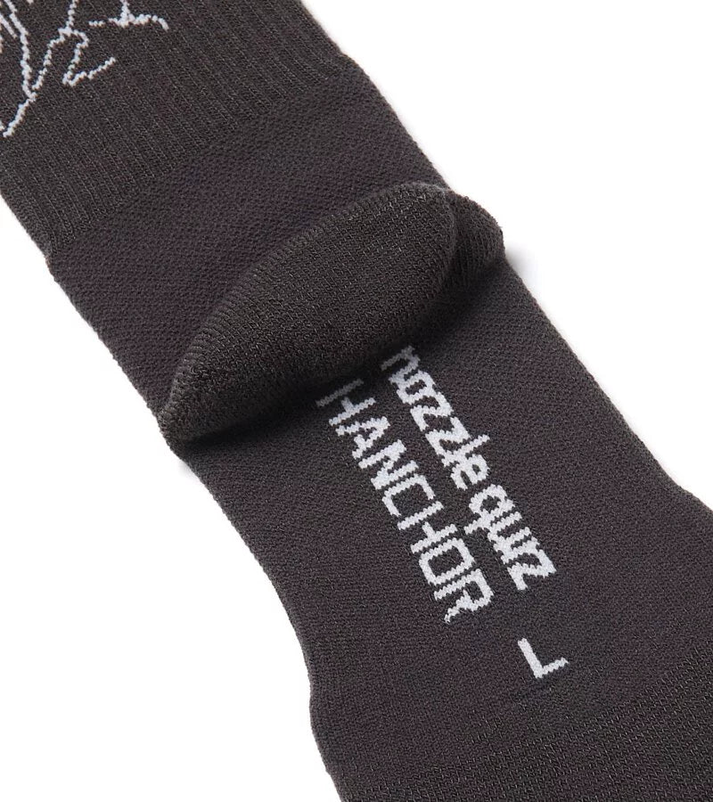 HANCHOR x nozzle quiz - "Peak Carbon" RWS Merino wool Hike trek socks