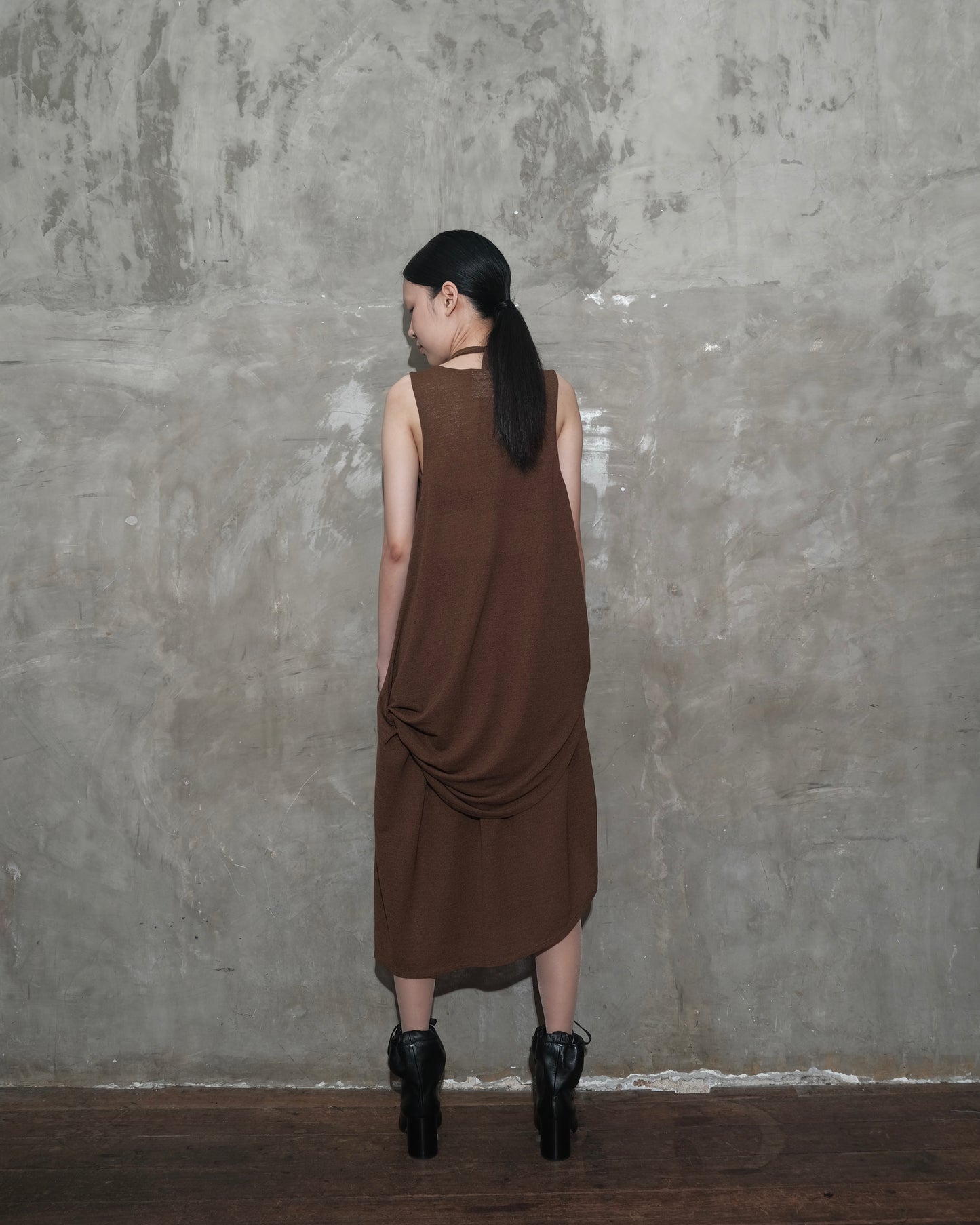 U Dress in Dark Brown