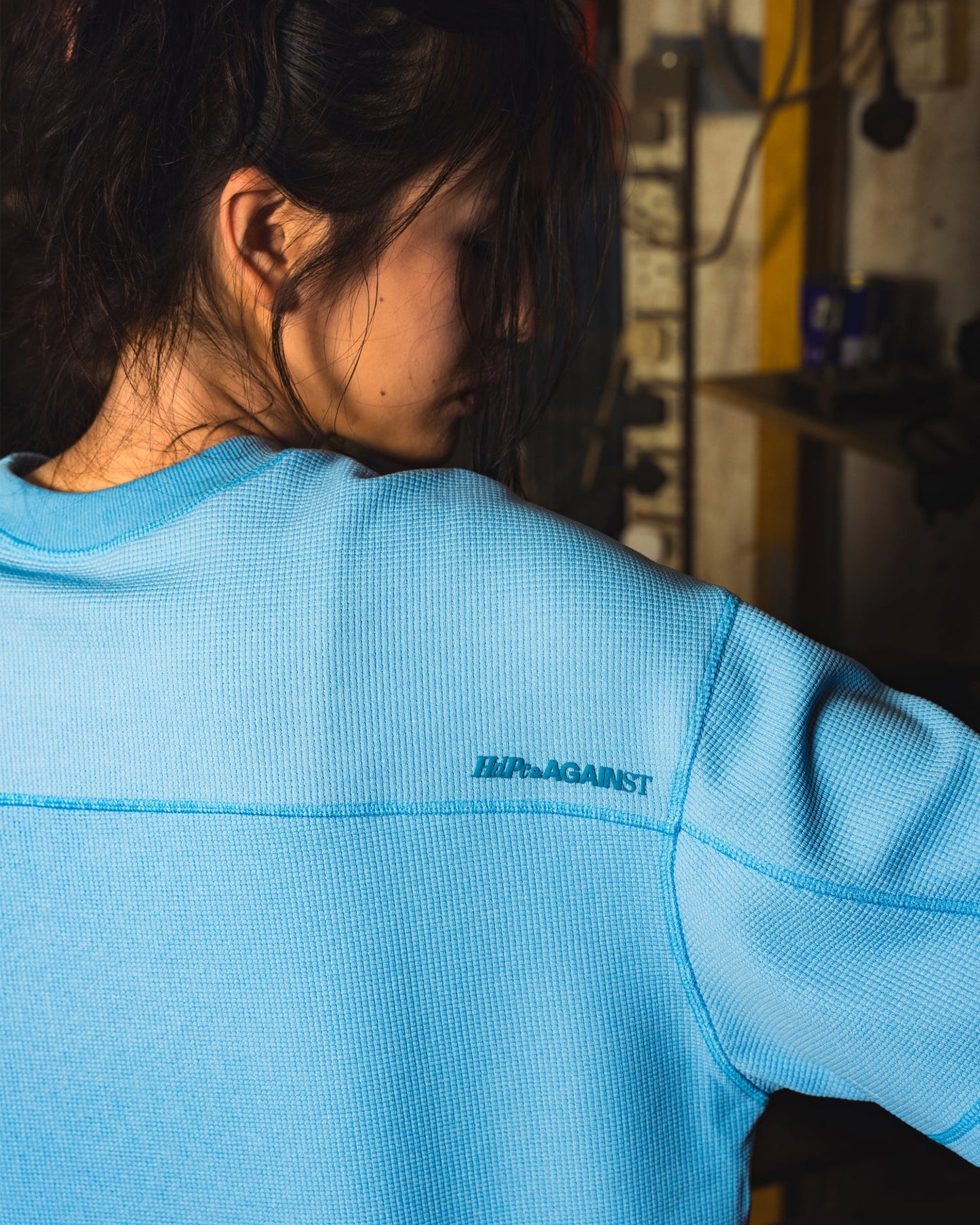 AGAINST X HDPC FABRICATOR WAFFLE TEE SKY