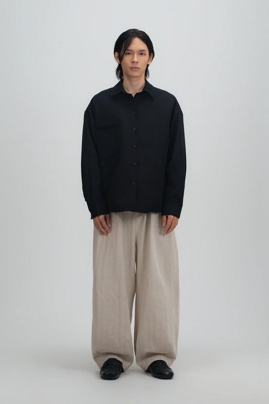 Gender Neutral Cocoon Trousers (Linen / Beige) - BEV C multi label store