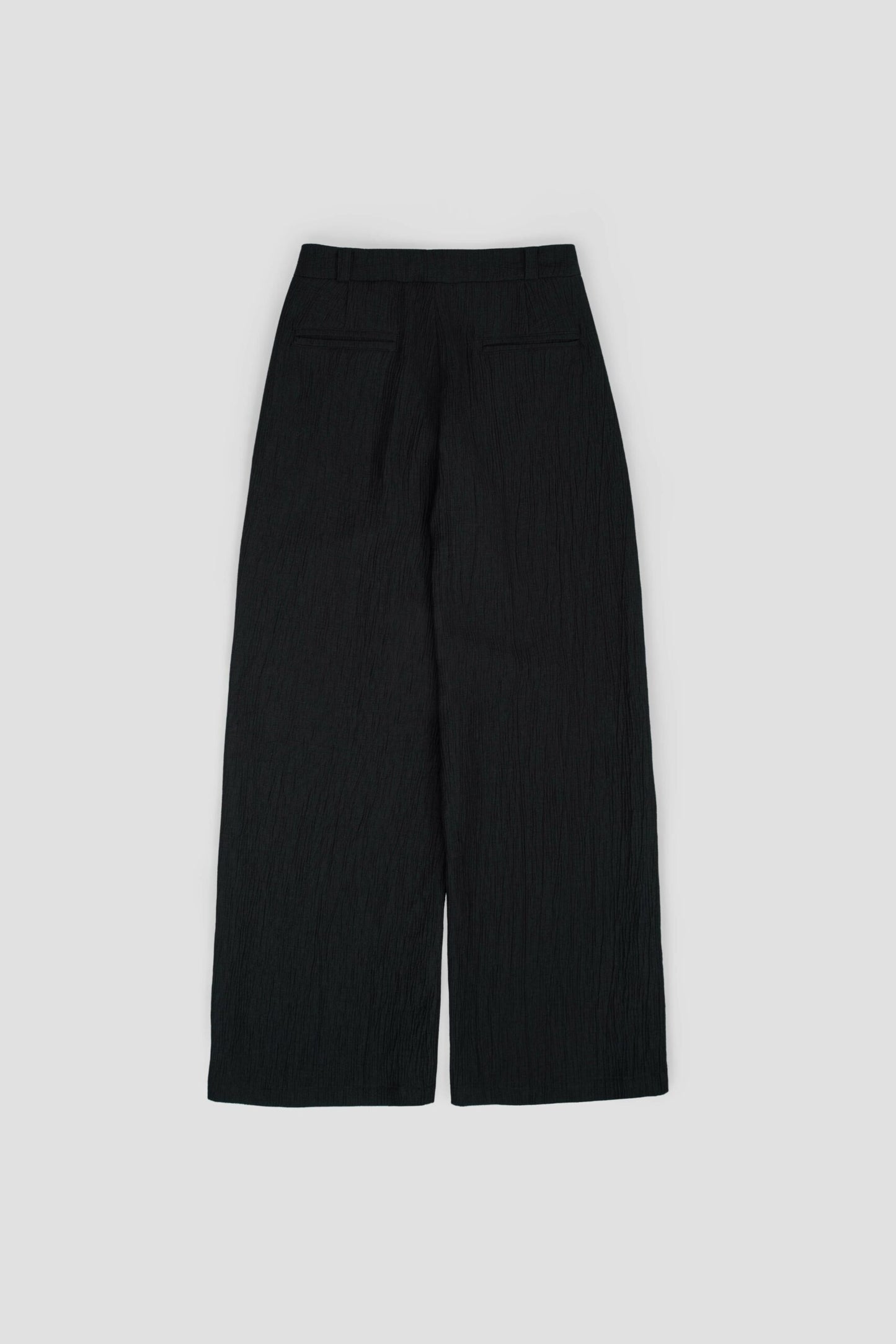 Tri Pleated Belted Trousers (Black)