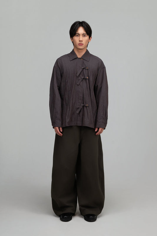 Gender Neutral Triple Knot Blouse (Dark Grey) - BEV C multi label store