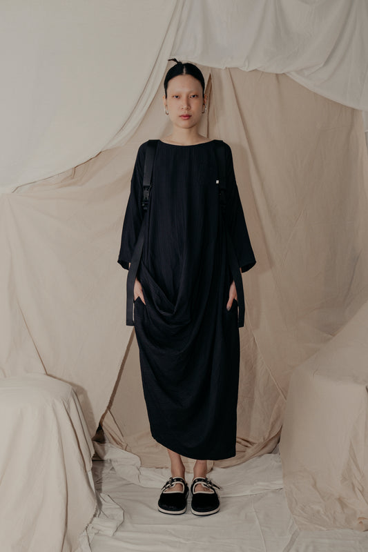 Alms Bowl Dress in Black