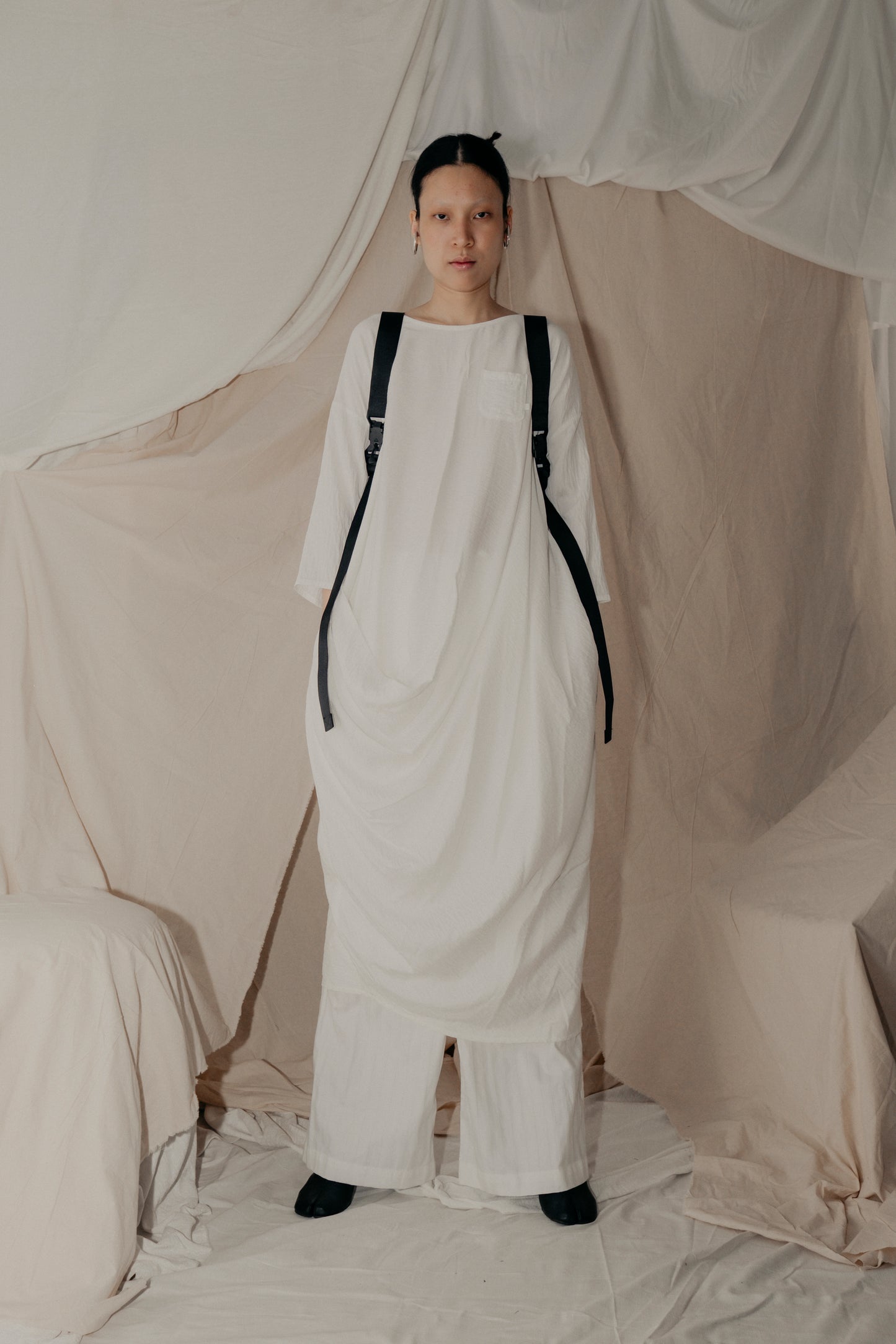 Alms Bowl Dress in White