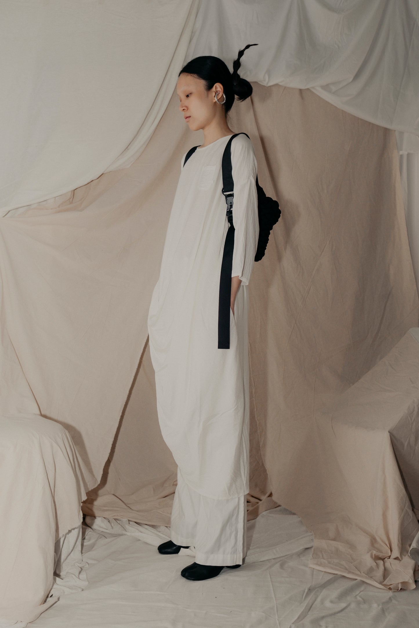 Alms Bowl Dress in White