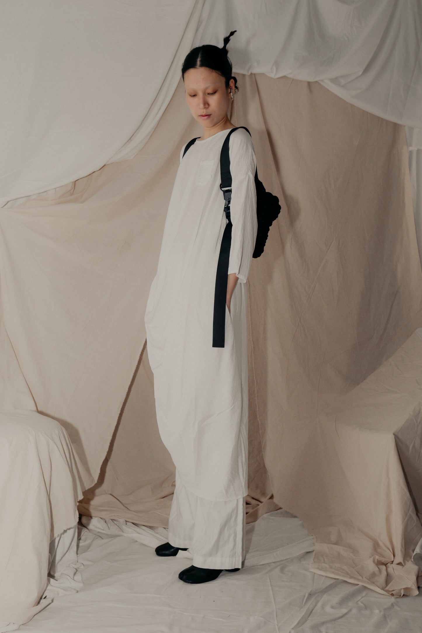 Alms Bowl Dress in White