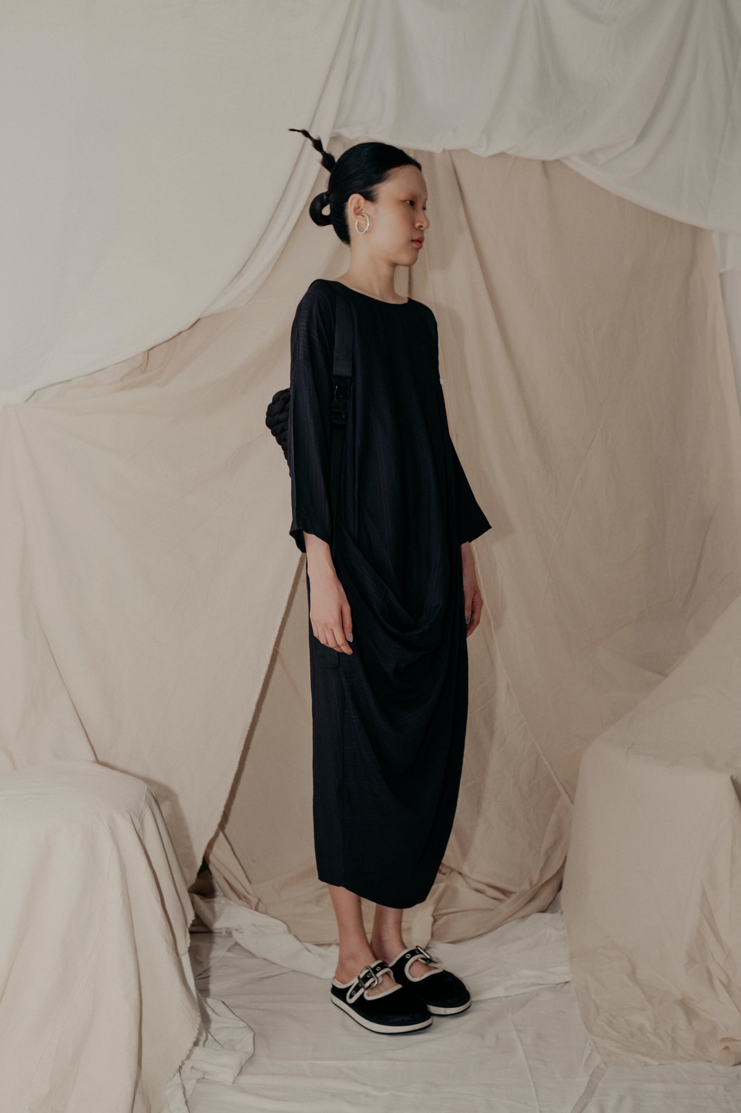 Alms Bowl Dress in Black