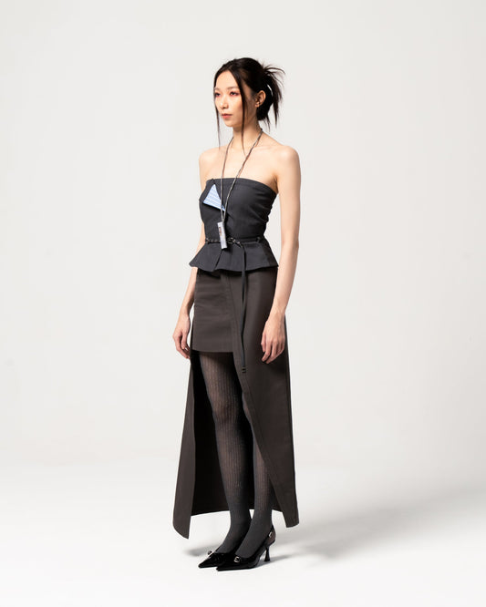 CH.1 Irregular Skirt - Black