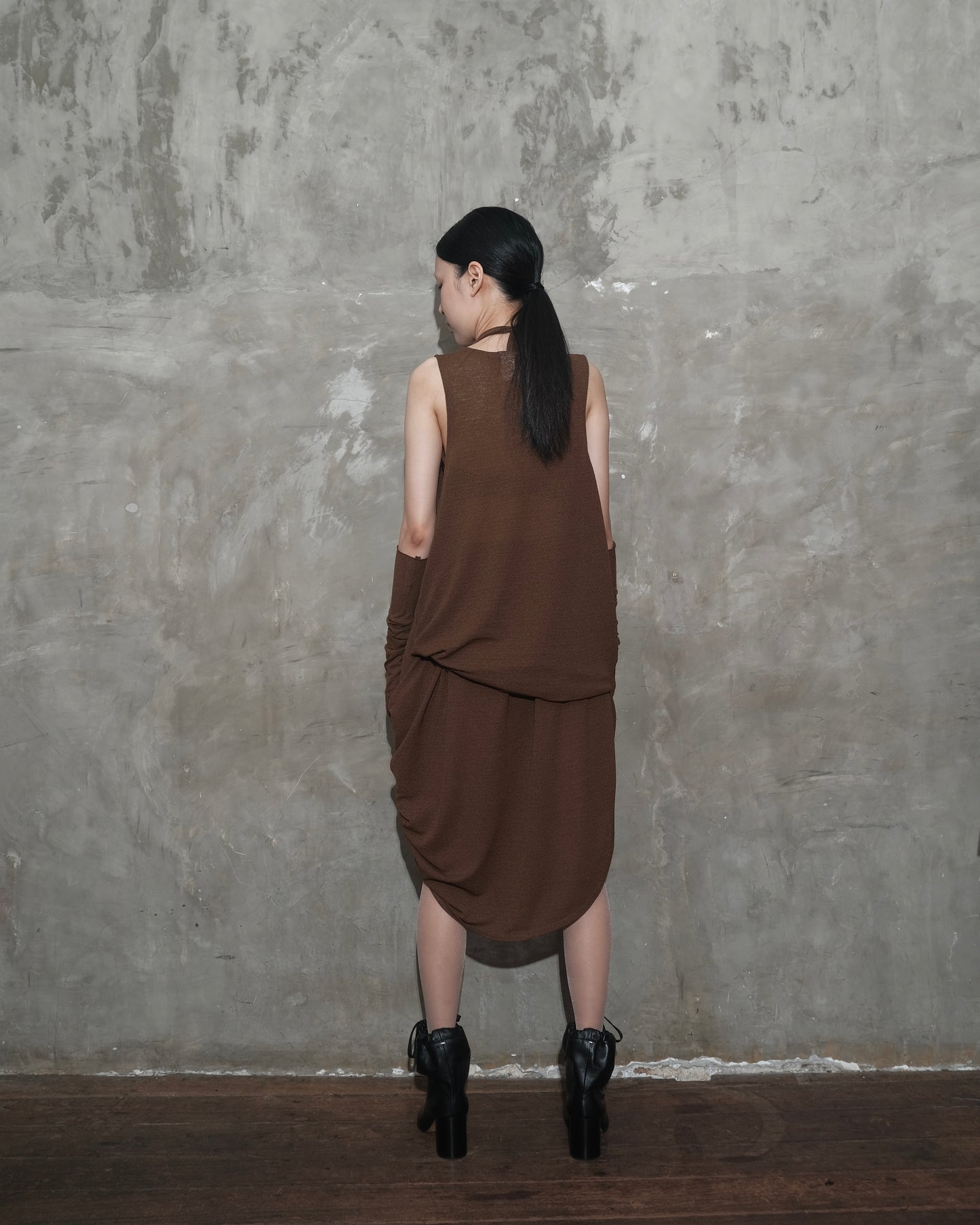 U Dress in Dark Brown