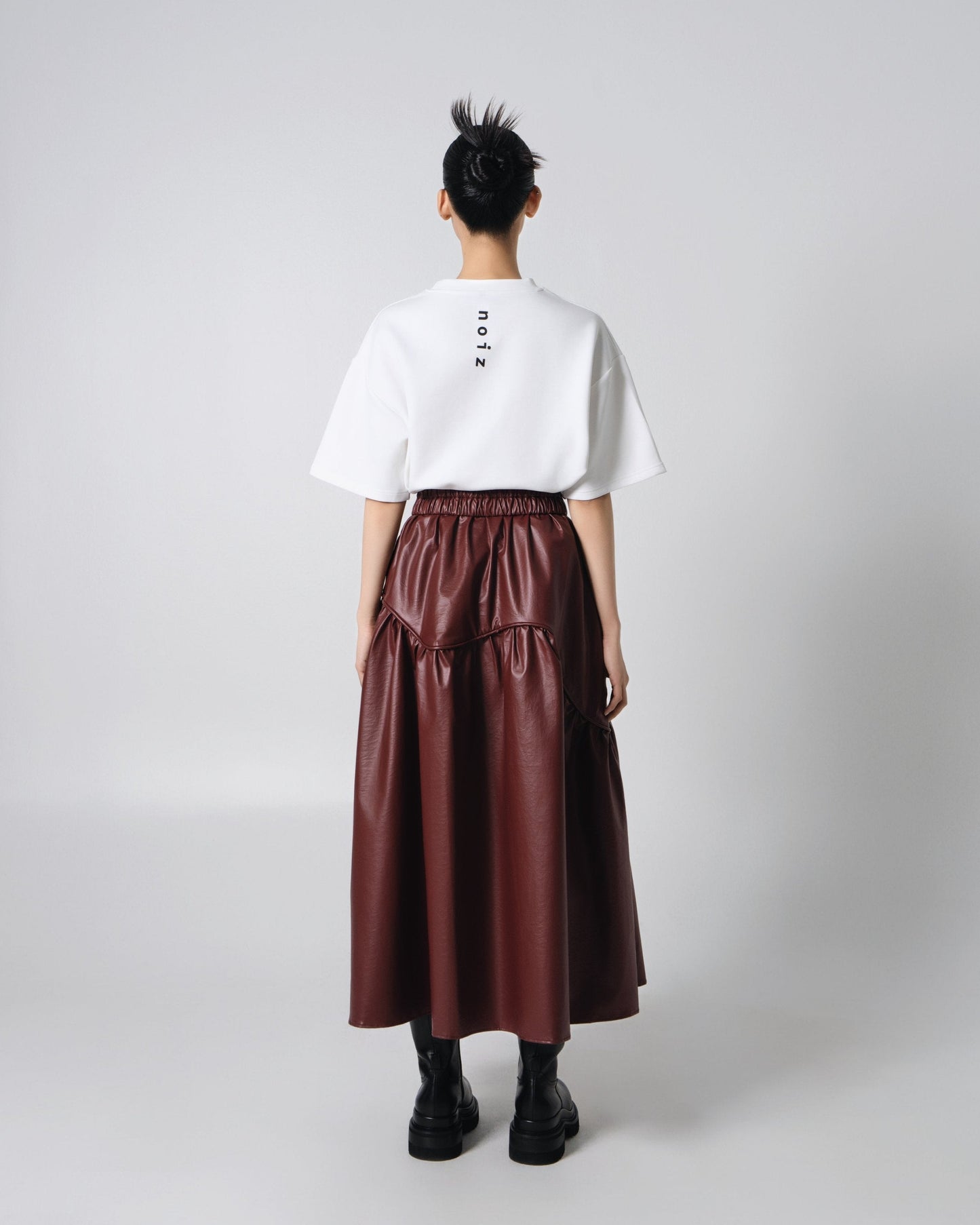 NOIZ N6SK3 YOYO WAVY PUFFY SKIRT - MAROON