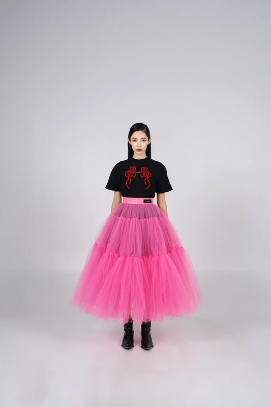 A-JANE CNY KNOT WOMEN T-SHIRT - BLACK