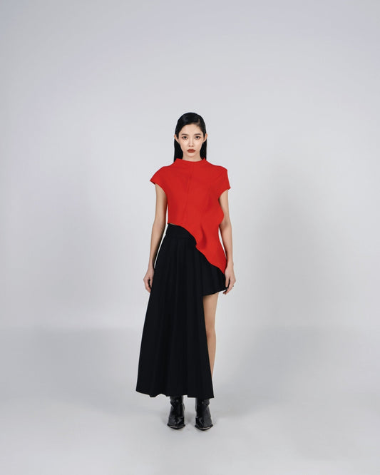 Ajane Plasma Top 3D Asymmetrical  Sleeveles