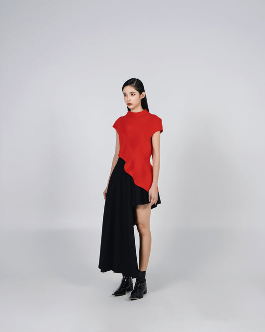 Ajane Plasma Top 3D Asymmetrical  Sleeveles