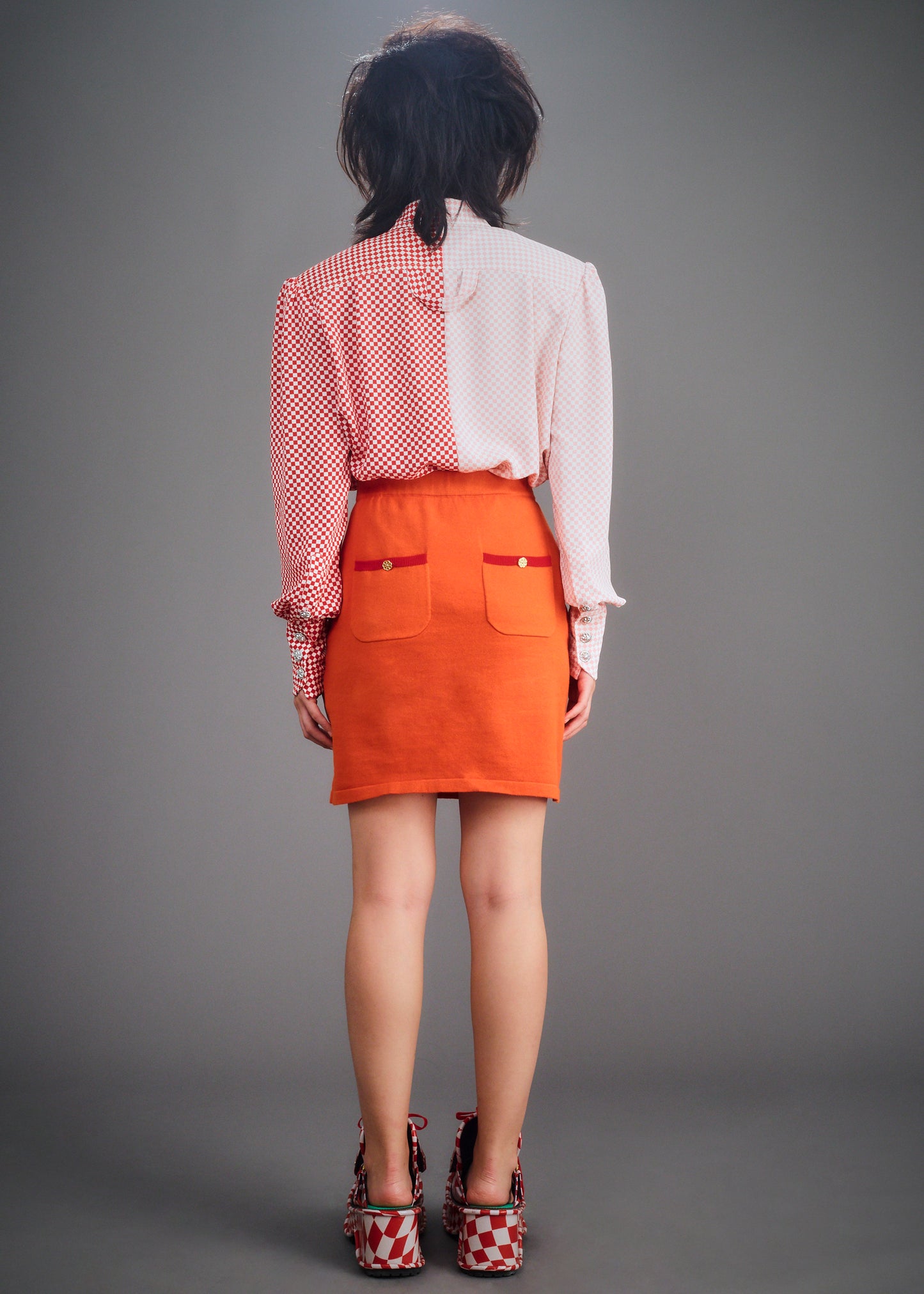 Chirimen Power Shirt Red Pink