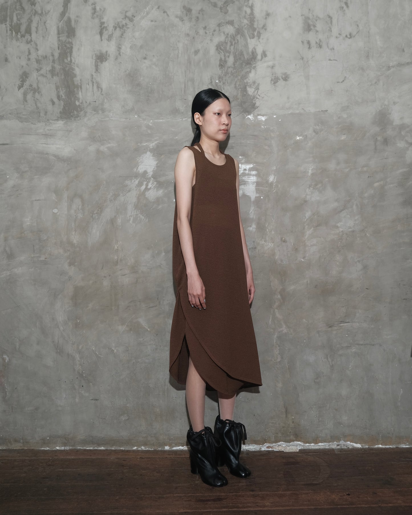 U Dress in Dark Brown