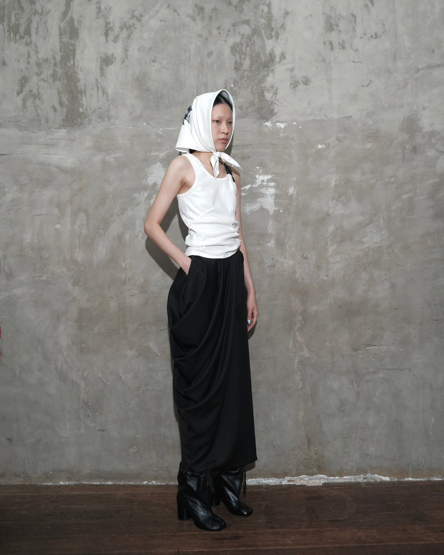 Draped Sarong Skirt in Black