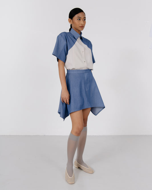 SF X NH Draped Skirt - Blue/Denim