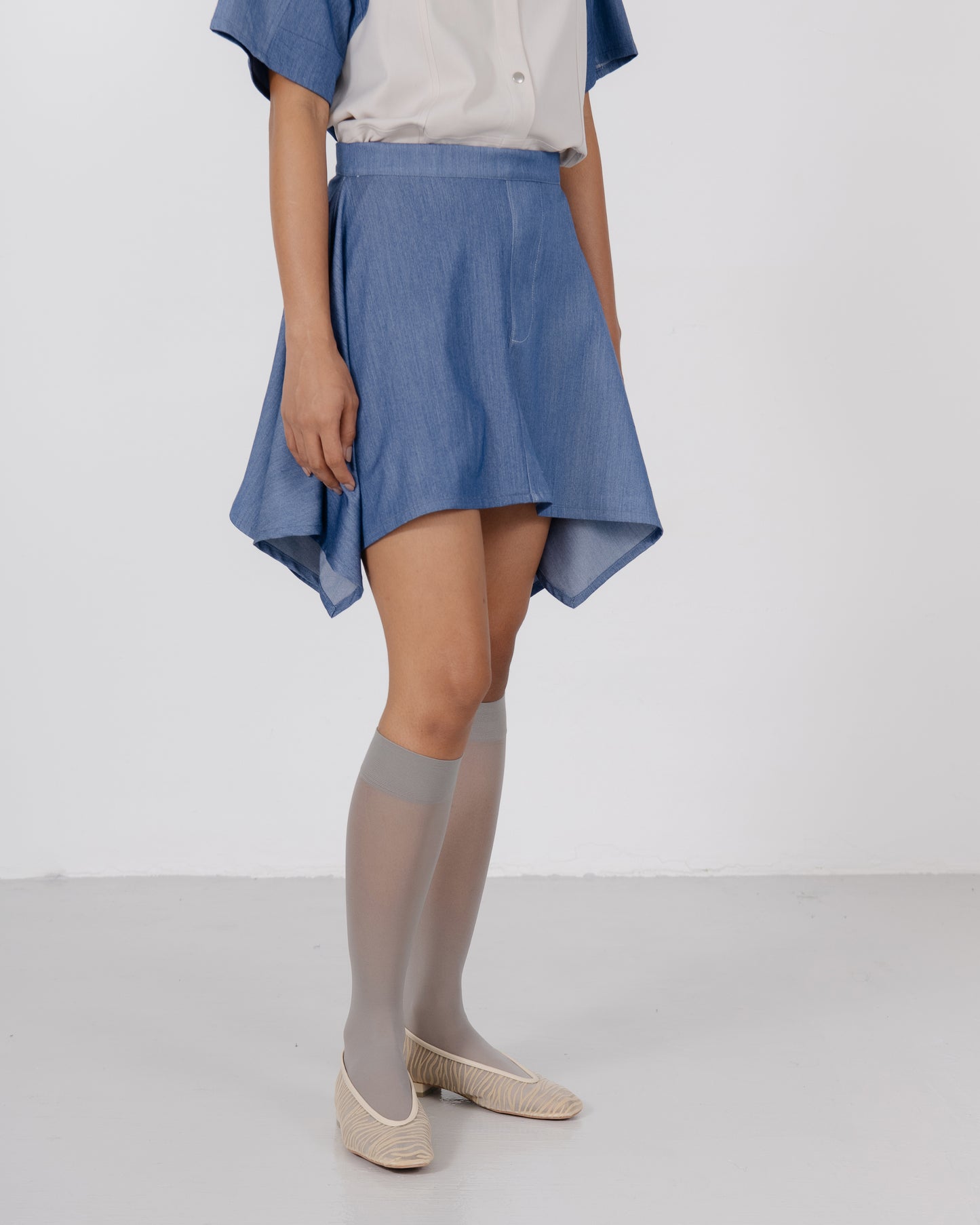 SF X NH Draped Skirt - Blue/Denim