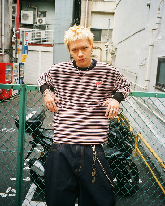 STRIPE STAR LOUNGE TEE PINK - BEV C multi label store