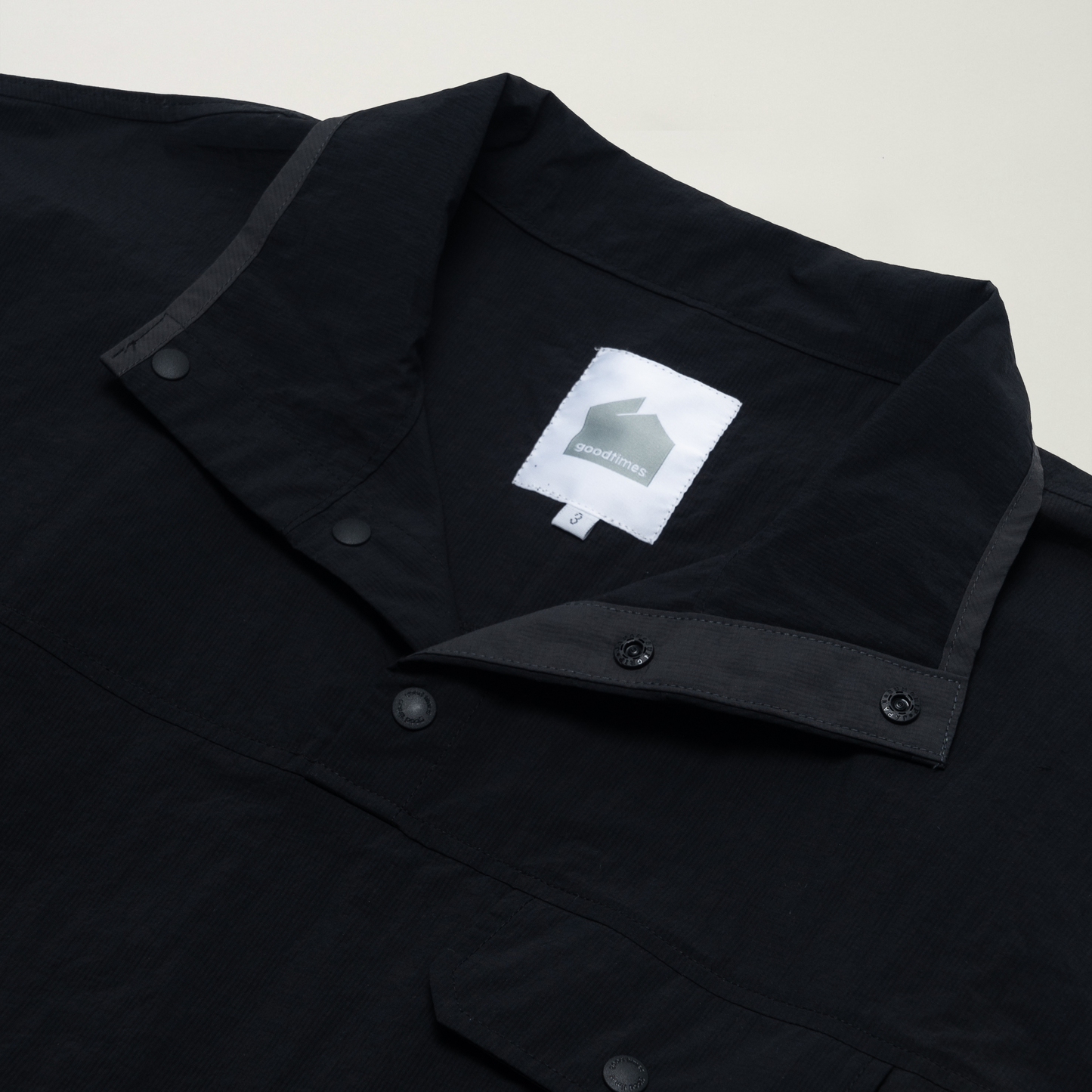 Half Snap Pullover Shirt (Black)