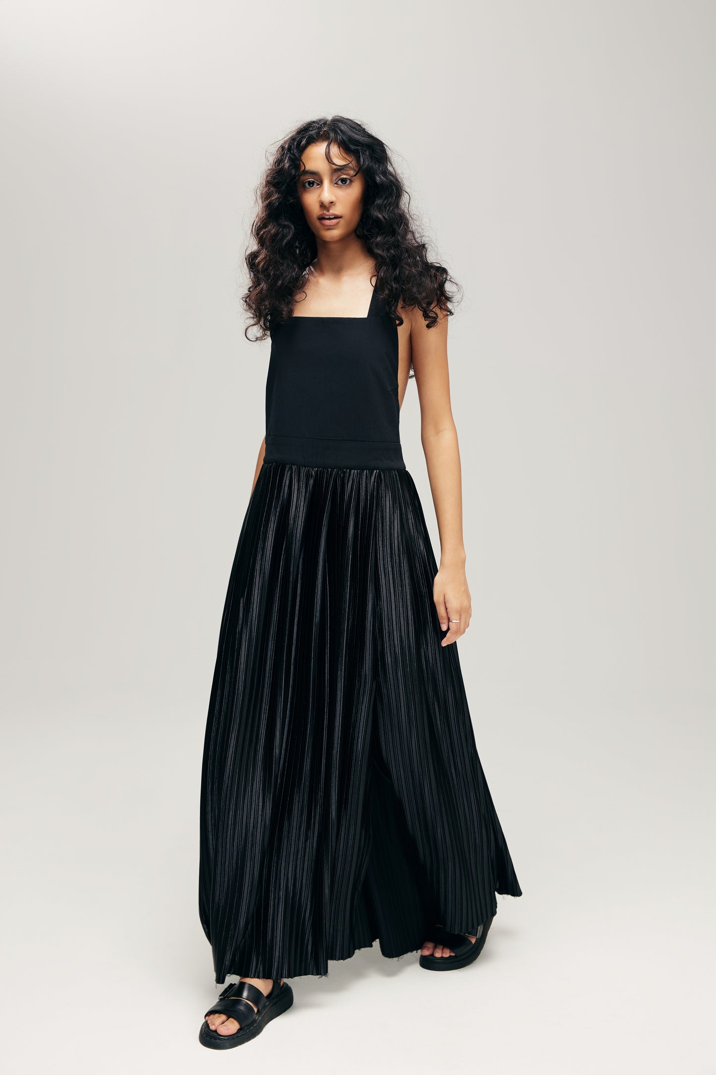 HANNEI OVERALL DRESS IN BLACK METALLIC