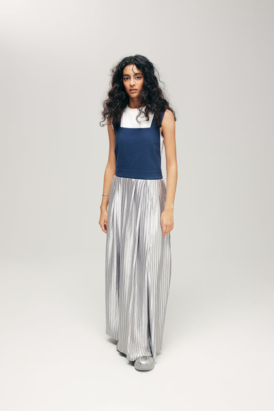 HANNEI OVERALL DRESS IN NAVY & SILVER