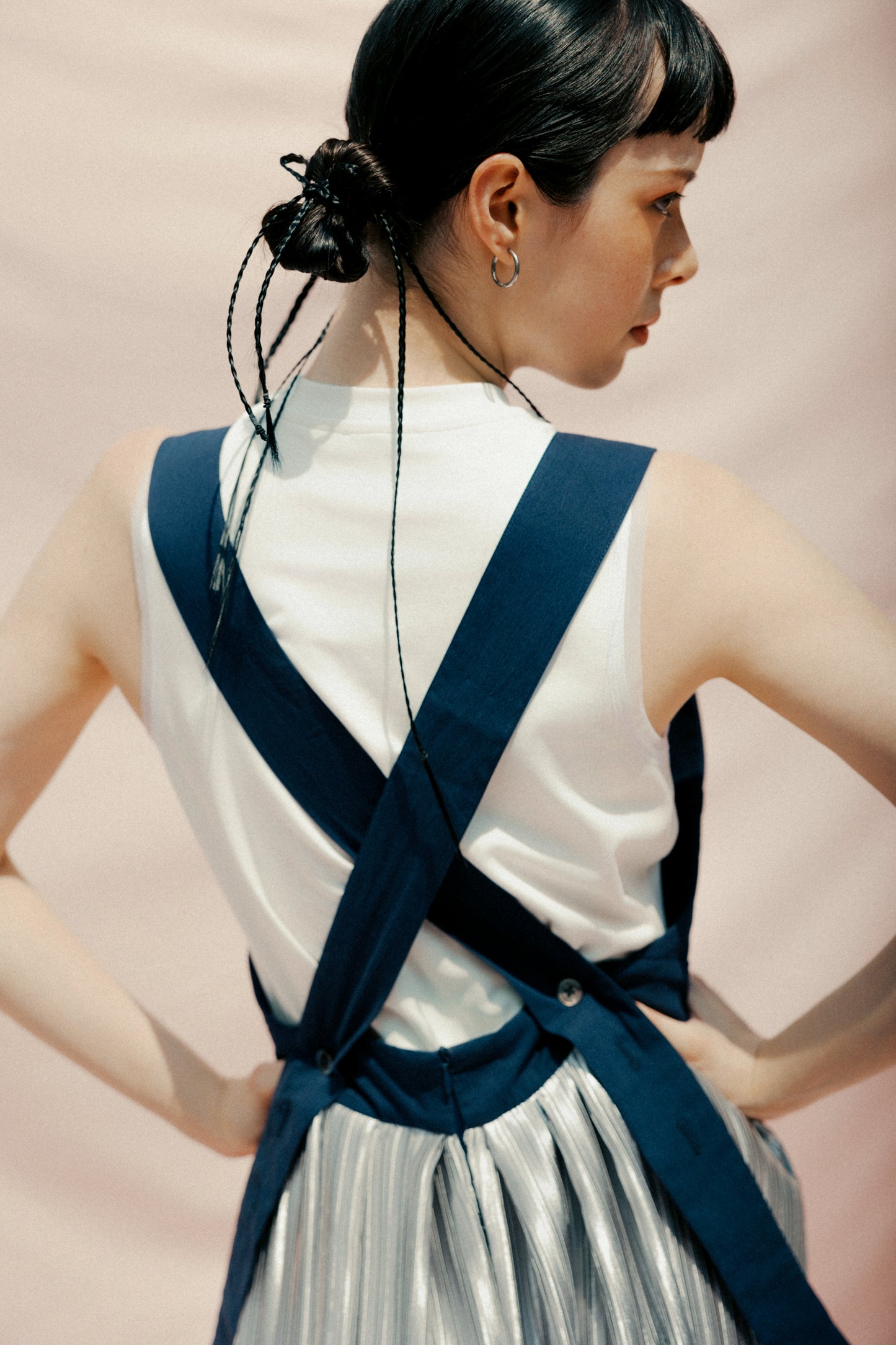 HANNEI OVERALL DRESS IN NAVY & SILVER